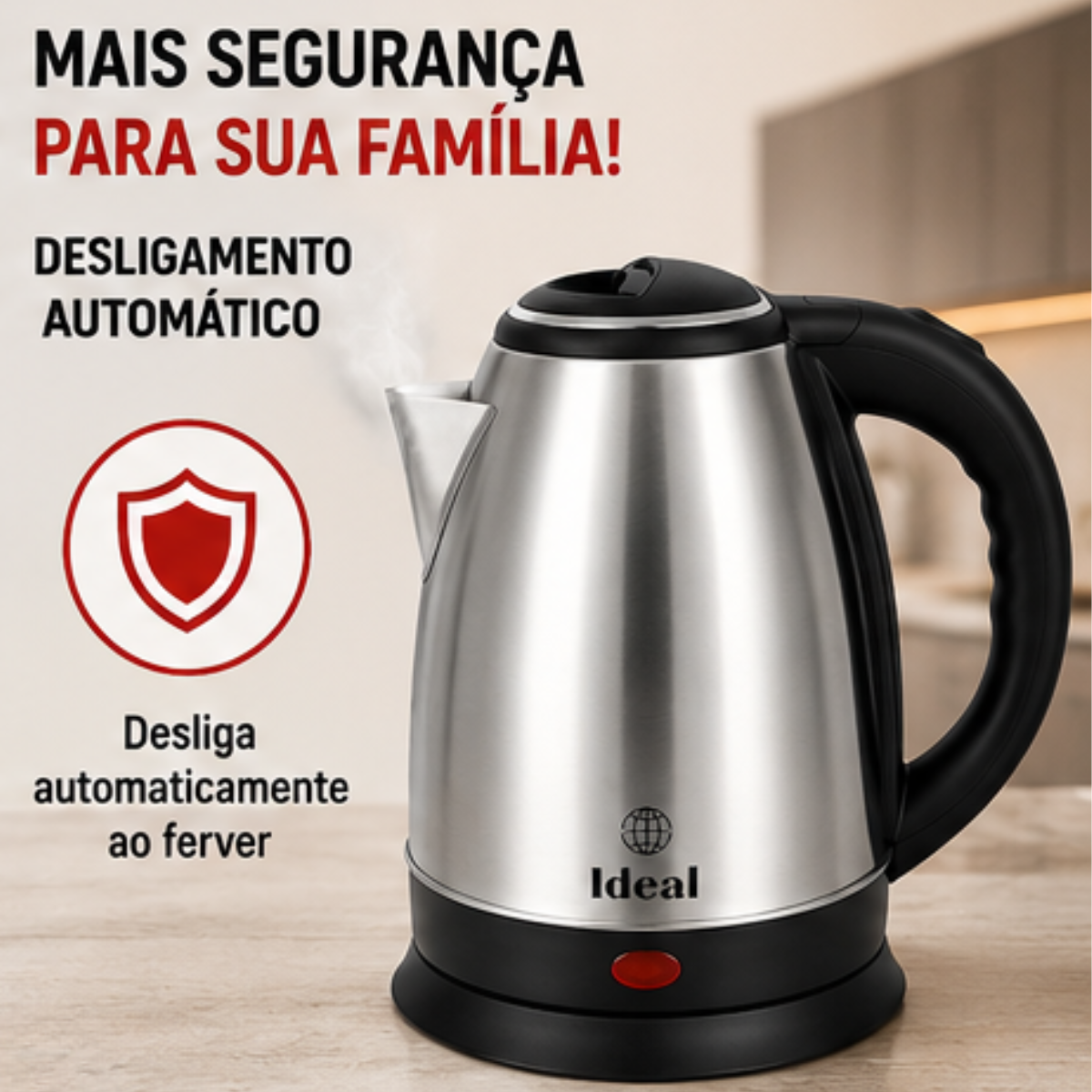Chaleira Elétrica 1.8Lts 1500W 220V Inox - lgjlimacomercio