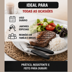 Garfo faca e colher inox cabo preto Fratelli uso diário | Lgjlima Comercio