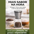 Moedor de pimenta Petrin 165ml inox e vidro uso doméstico | Lgjlima Comercio