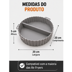 Forma redonda silicone 20cm air fryer bordas onduladas circulação ar | Lgjlima Comercio