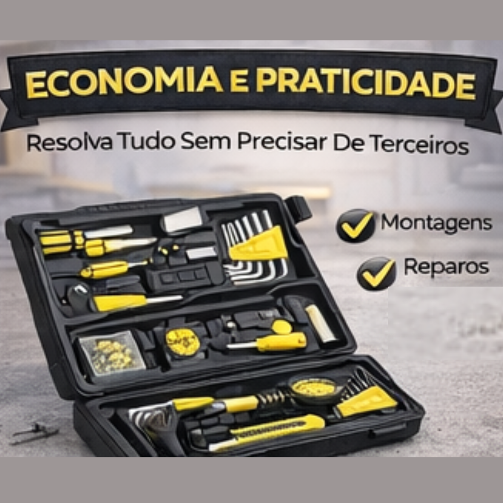 Kit ferramentas Black Bull 200 peças para reparos domésticos | Lgjlima Comercio