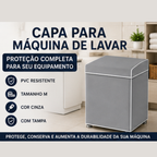 Capa de Maquina de Lavar Com Tampa PVC M - Cinza - Lgjlimacomercio