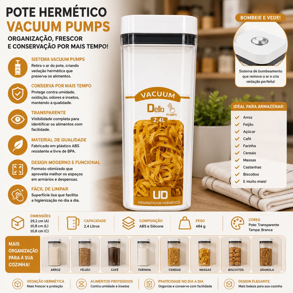 Pote Hermetico Retangular
