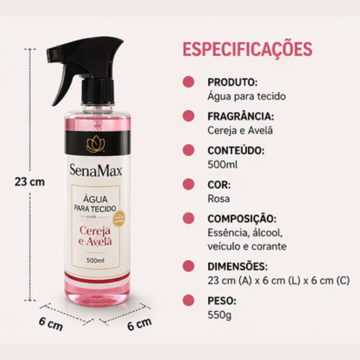 Spray aromatizador Senamax 500ml uso diário em roupas | Lgjlima Comercio
