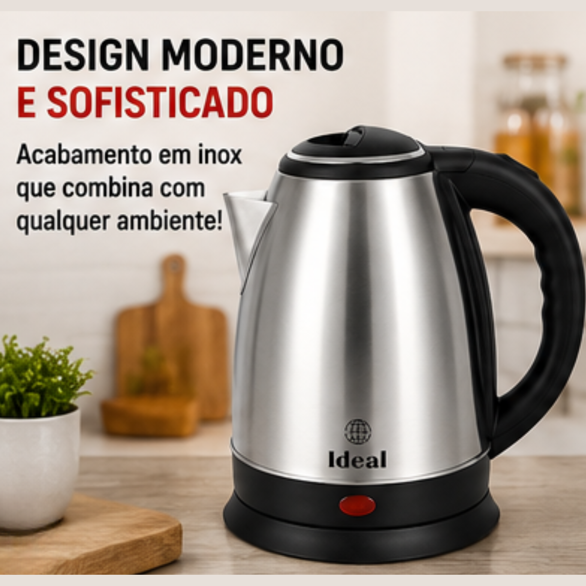 Chaleira Elétrica 1.8Lts 1500W 220V Inox - lgjlimacomercio