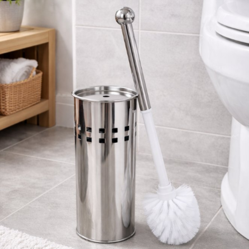 Escova Sanitária Inox Com Suporte Ventilado Banheiro Moderno