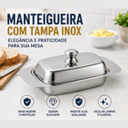 Manteigueira com Tampa inox - lgjlimacomercio