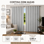 Cortina Blackout PVC Cinza detalhe ilhós 280x240cm - lgjlimacomercio