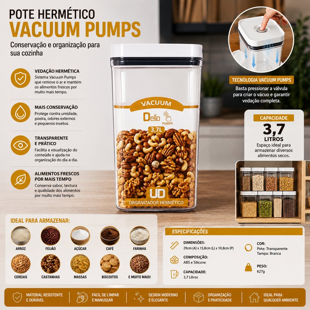 Pote Hermetico Retangular