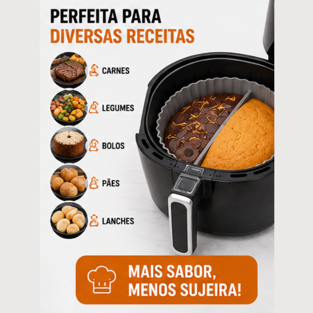 Forma divisória silicone air fryer resistente a altas temperaturas | Lgjlima Comercio