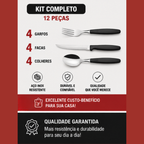 Kit talheres inox preto Fratelli ocasiões especiais e dia a dia | Lgjlima Comercio