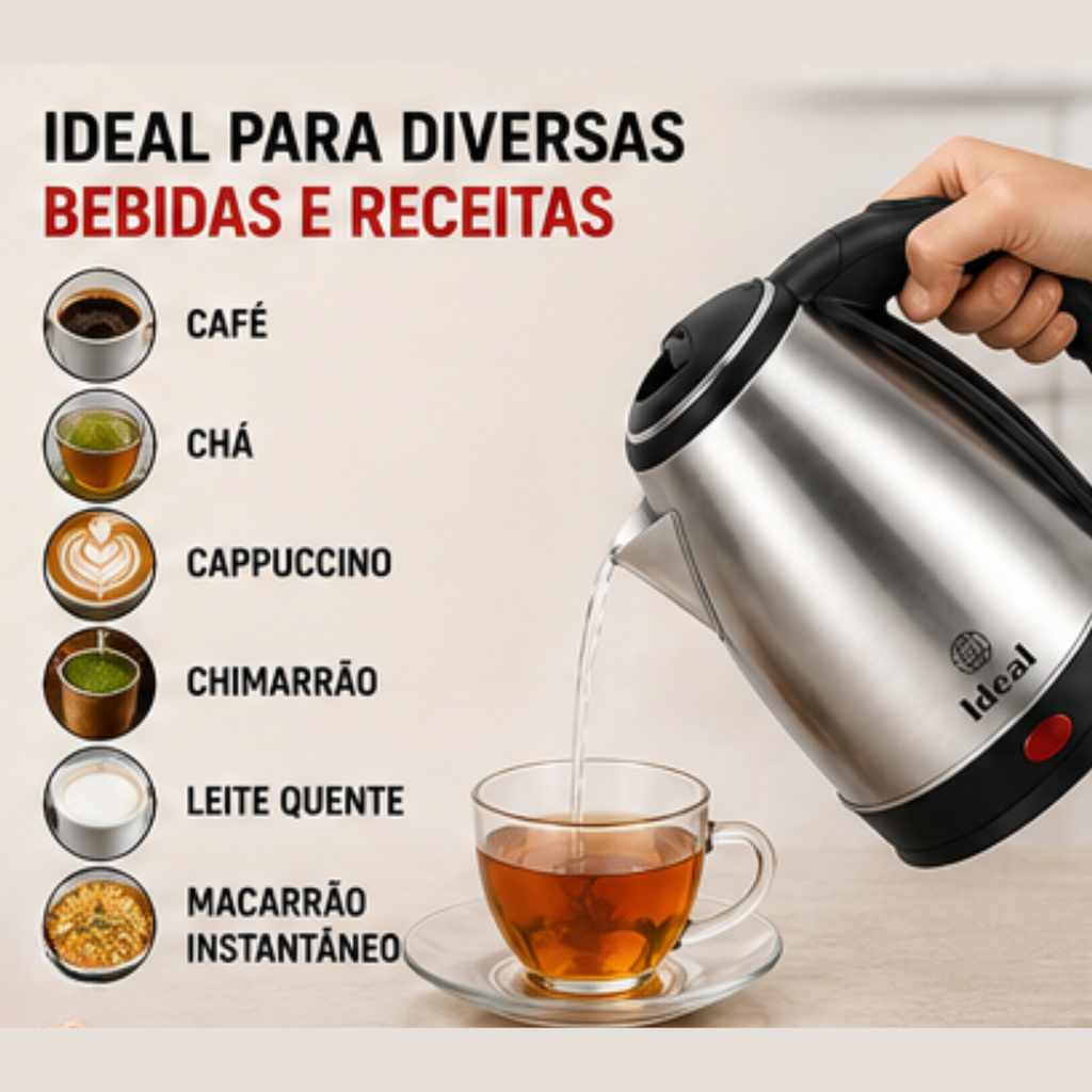 Chaleira Elétrica 1.8Lts 1500W 220V Inox - lgjlimacomercio