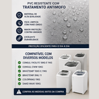 Capa de Maquina de Lavar Com Tampa PVC M - Cinza - Lgjlimacomercio