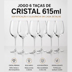Taça vinho cristal 615ml Fratelli fácil de limpar | Lgjlima Comercio