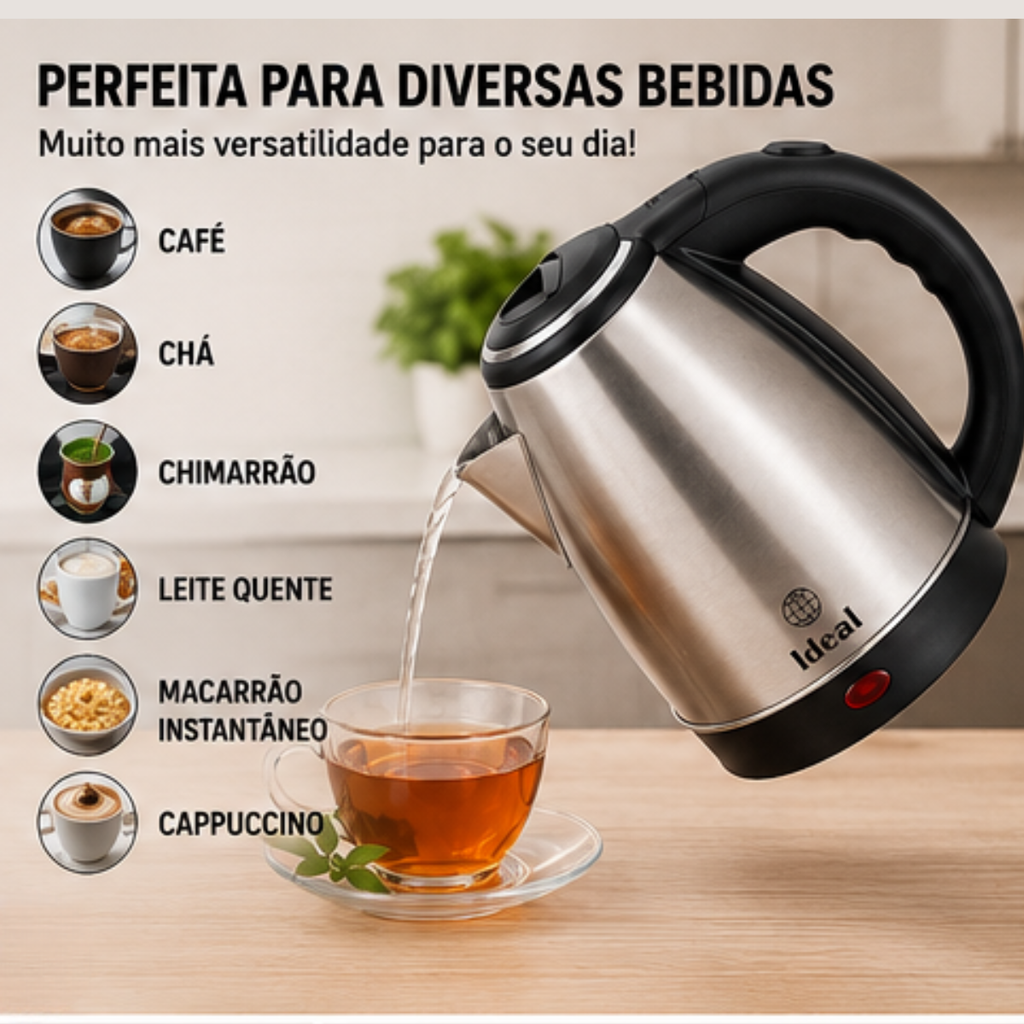 Chaleira Elétrica 1.8Lts 1000W 127V Inox - lgjlimacomercio