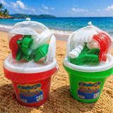 Kit Praia Infantil Balde Castelo 9 Peças Com Pá E Forminhas