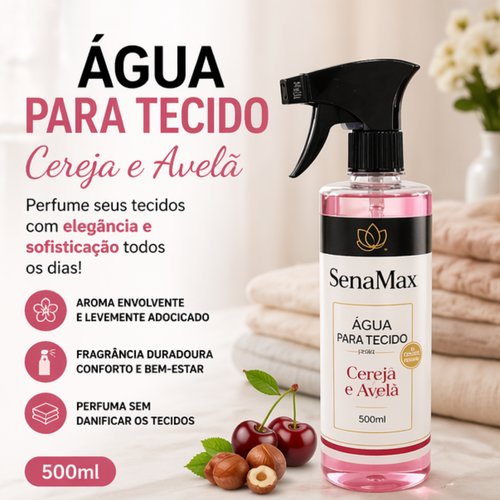Água perfumada para roupas 500ml Senamax aroma cereja e avelã | Lgjlima Comercio