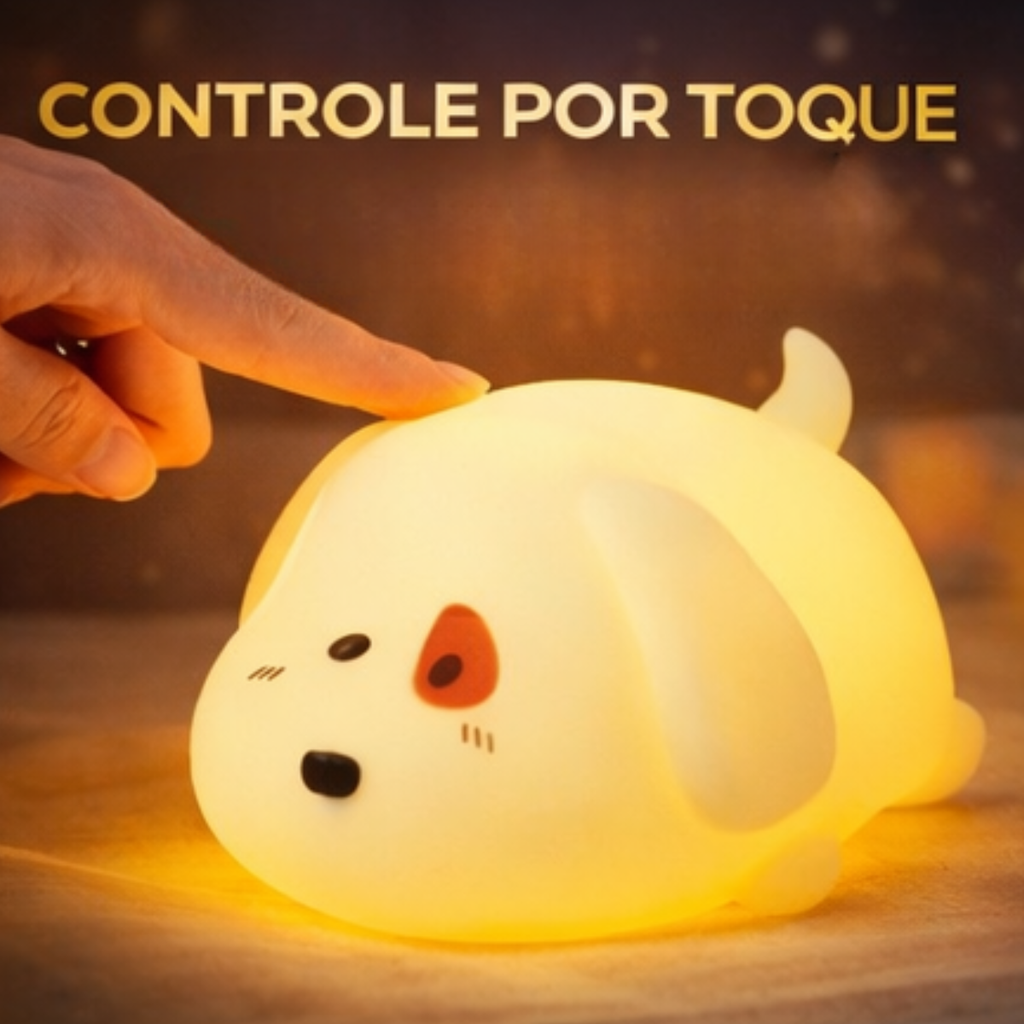 Luminária decorativa cachorrinho Petrin RGB touch quarto bebê | Lgjlima Comercio