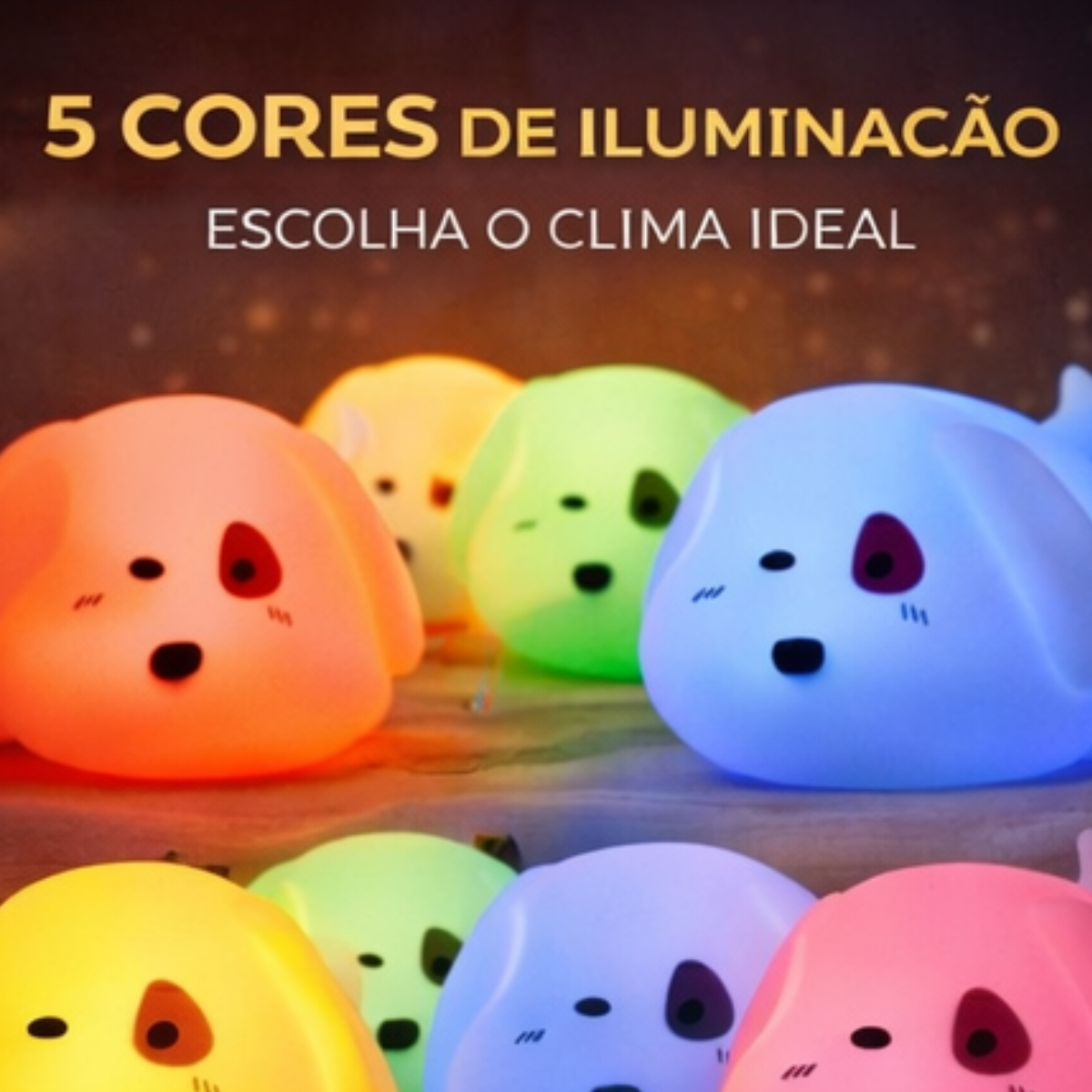 Abajur infantil cachorrinho LED silicone luz suave e segura | Lgjlima Comercio