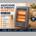 Aquecedor de Ar Quartzo 36cm 220V Cinza Startools - Vista Lateral - lgjlimacomercio
