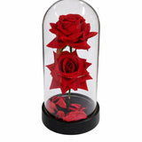Luminária Rosa Encantada Com LED Cúpula Presente Decoração