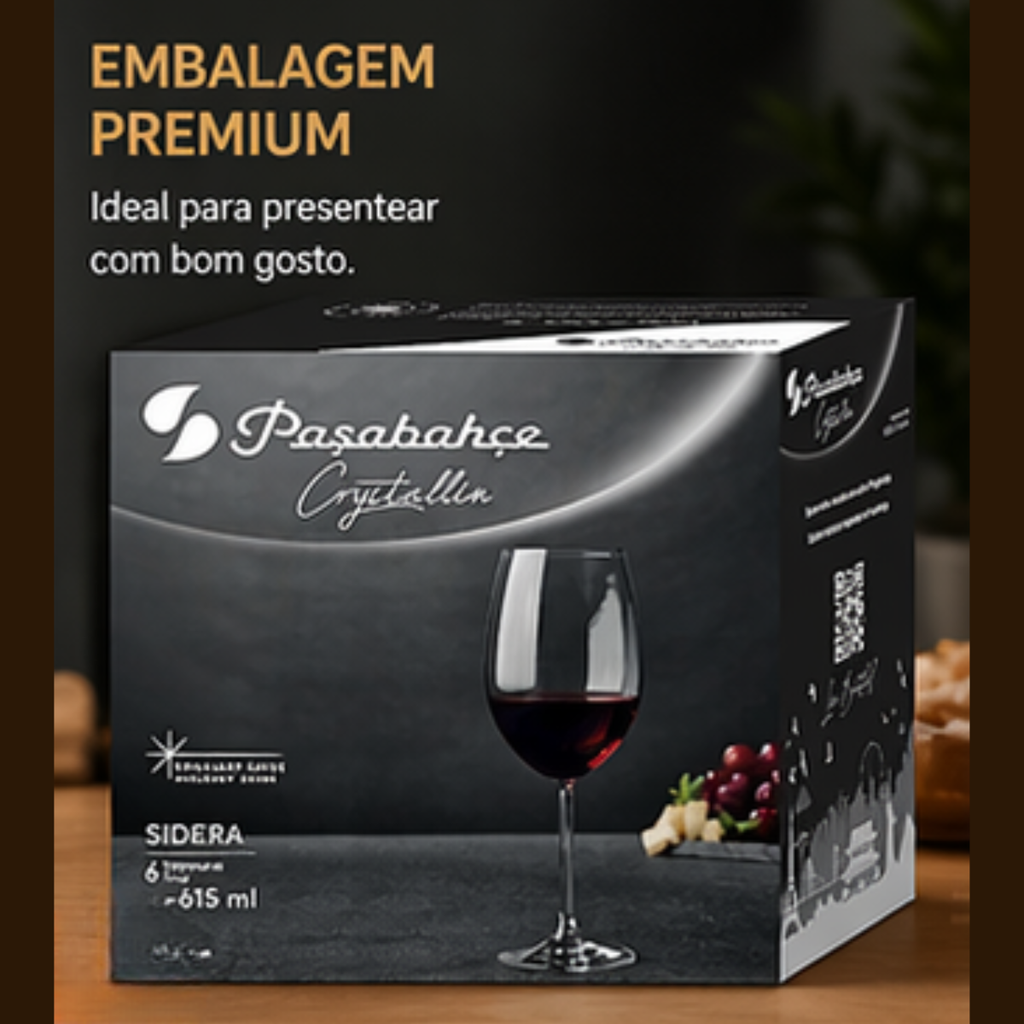 Taças de cristal 615ml Fratelli bojo amplo para vinho tinto | Lgjlima Comercio