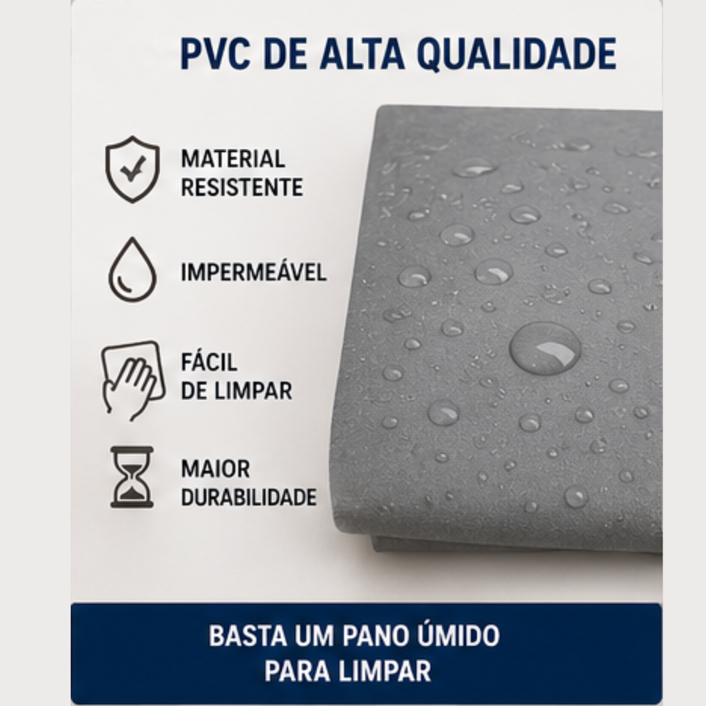Capa de Maquina de Lavar Com Tampa PVC P - Cinza- Lgjlimacomercio