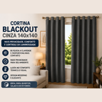 Cortina Black- Out com Alças 140x140 - Cinza - lgjlimacomercio
