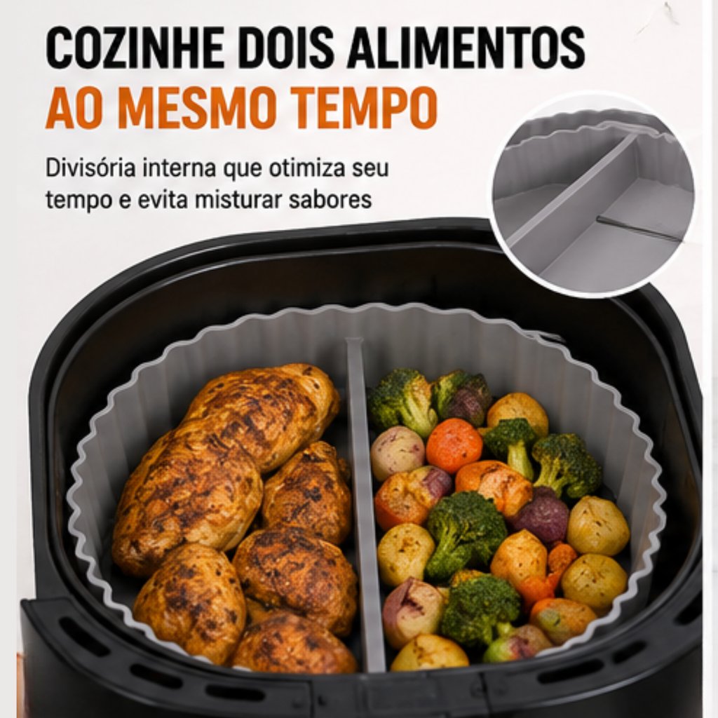 Forma silicone divisória air fryer ideal para carnes e legumes | Lgjlima Comercio