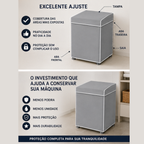 Capa de Maquina de Lavar Com Tampa PVC M - Cinza - Lgjlimacomercio