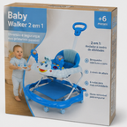 Andador Infantil com Empurrador Interativo - Azul - lgjlimacomercio