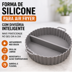 Acessório fritadeira forma silicone redonda com divisória cinza | Lgjlima Comercio