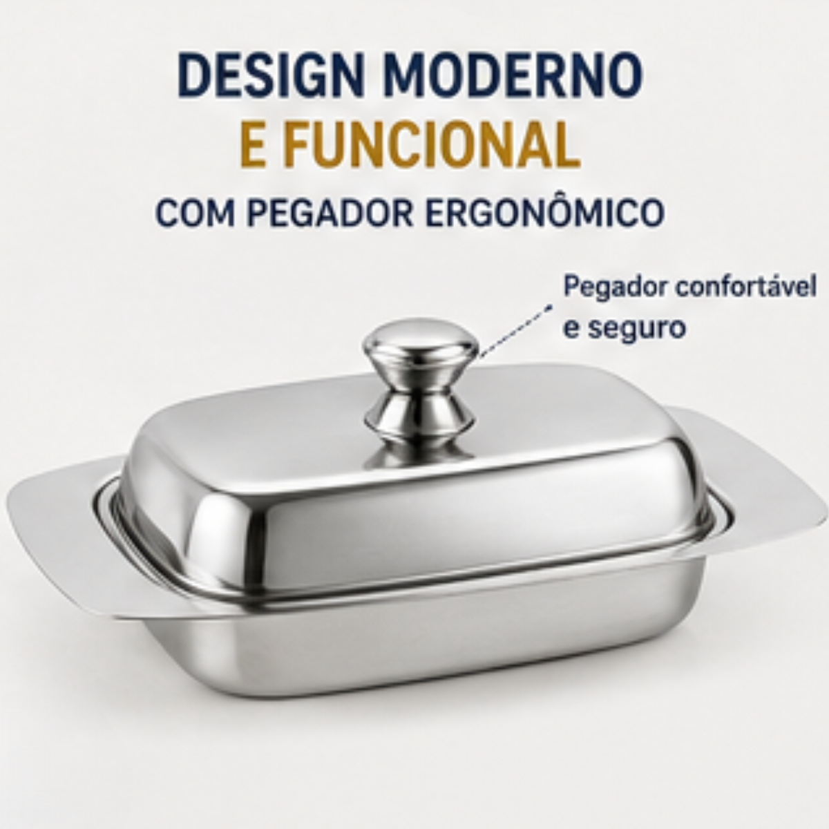 Manteigueira com Tampa inox - lgjlimacomercio