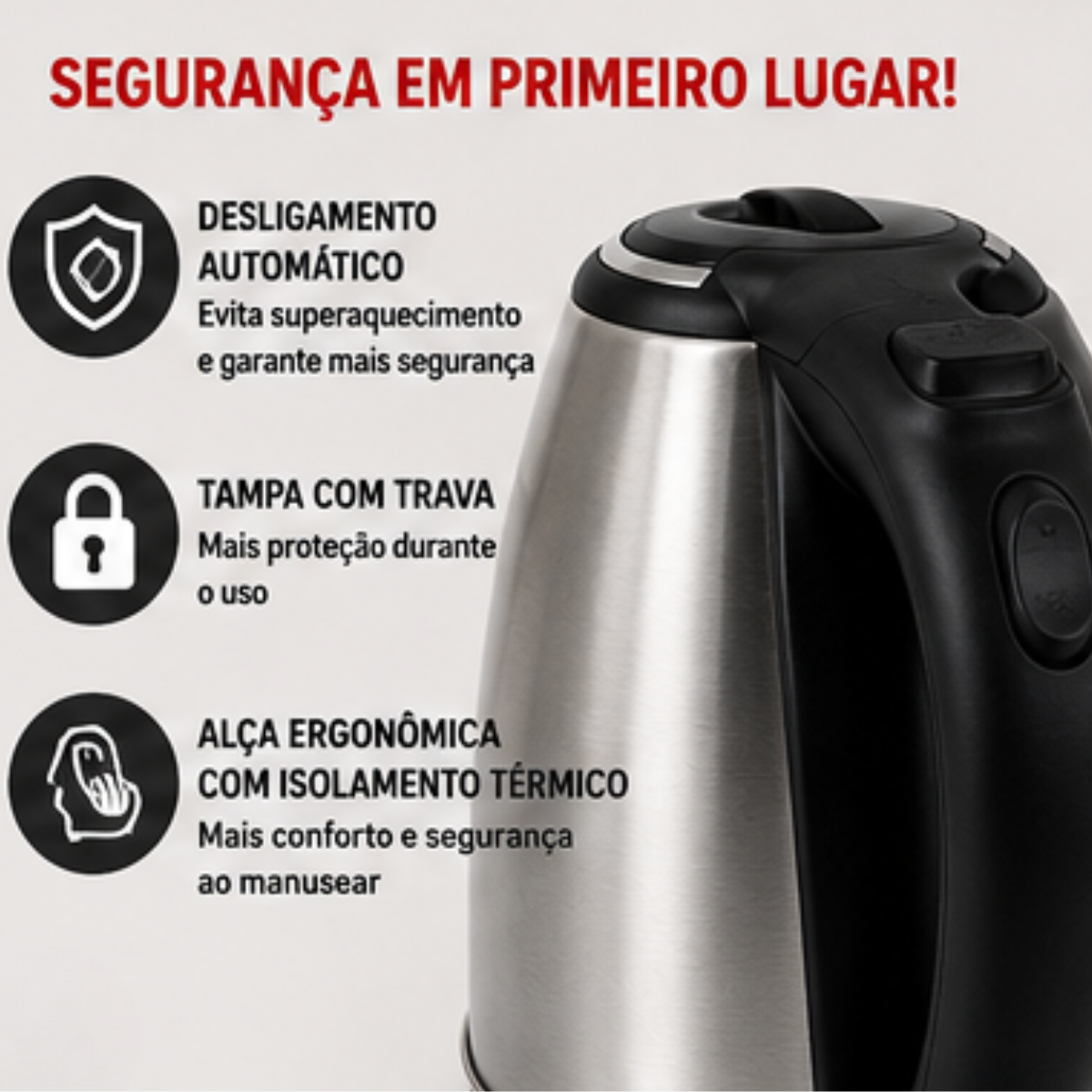Chaleira Elétrica 1.8Lts 1000W 127V Inox - lgjlimacomercio