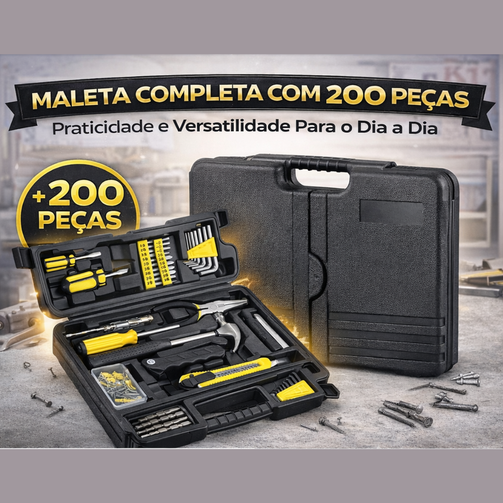 Ferramentas Black Bull 200 peças metal e plástico resistente | Lgjlima Comercio