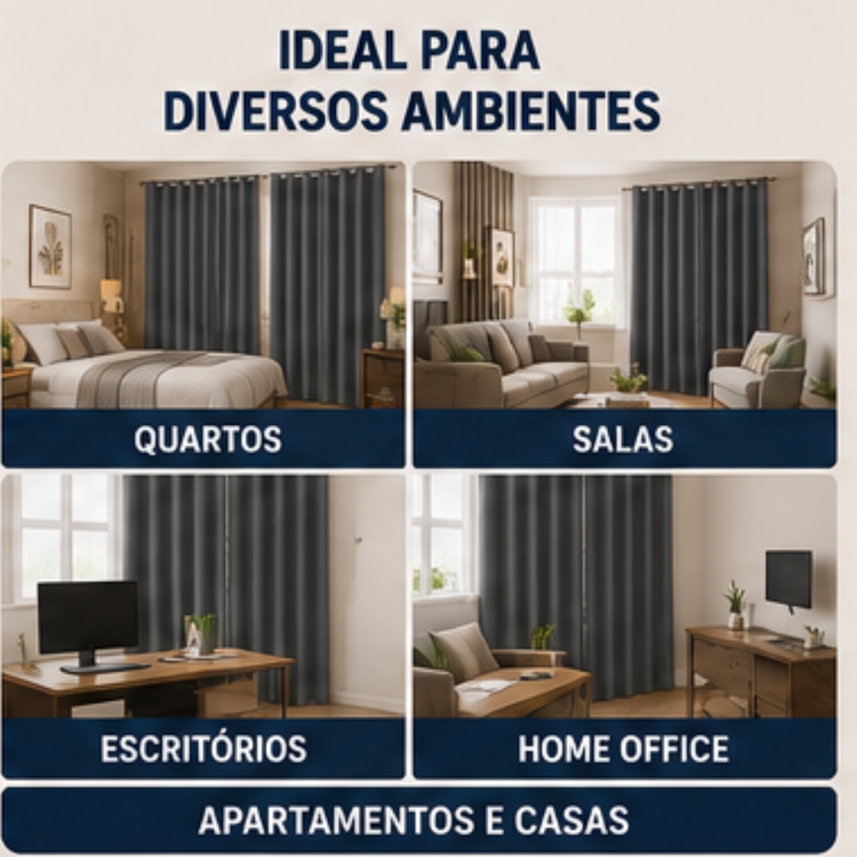Cortina Black- Out com Alças 140x140 - Cinza - lgjlimacomercio