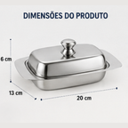 Manteigueira com Tampa inox - lgjlimacomercio
