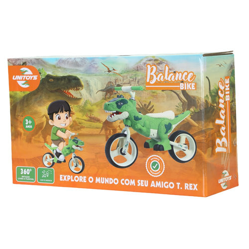 Bicicleta Equilíbrio Infantil Dinossauro T Rex Aro 12 Verde