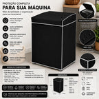 Capa Para Máquina De Lavar PVC Impermeável Com Tampa Preta G