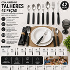 Conjunto Talheres 42 Peças New Caprese - Preta