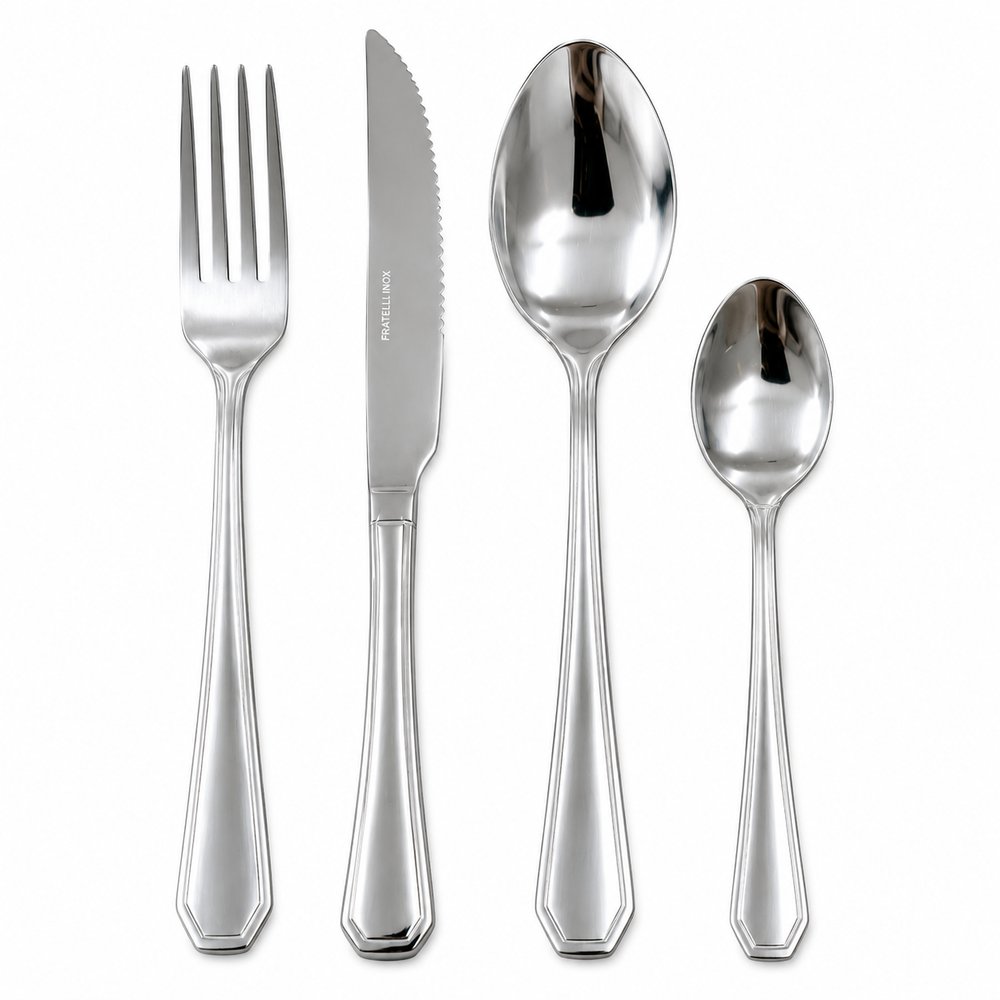Conjunto de Talheres com 24 Peças em Inox
