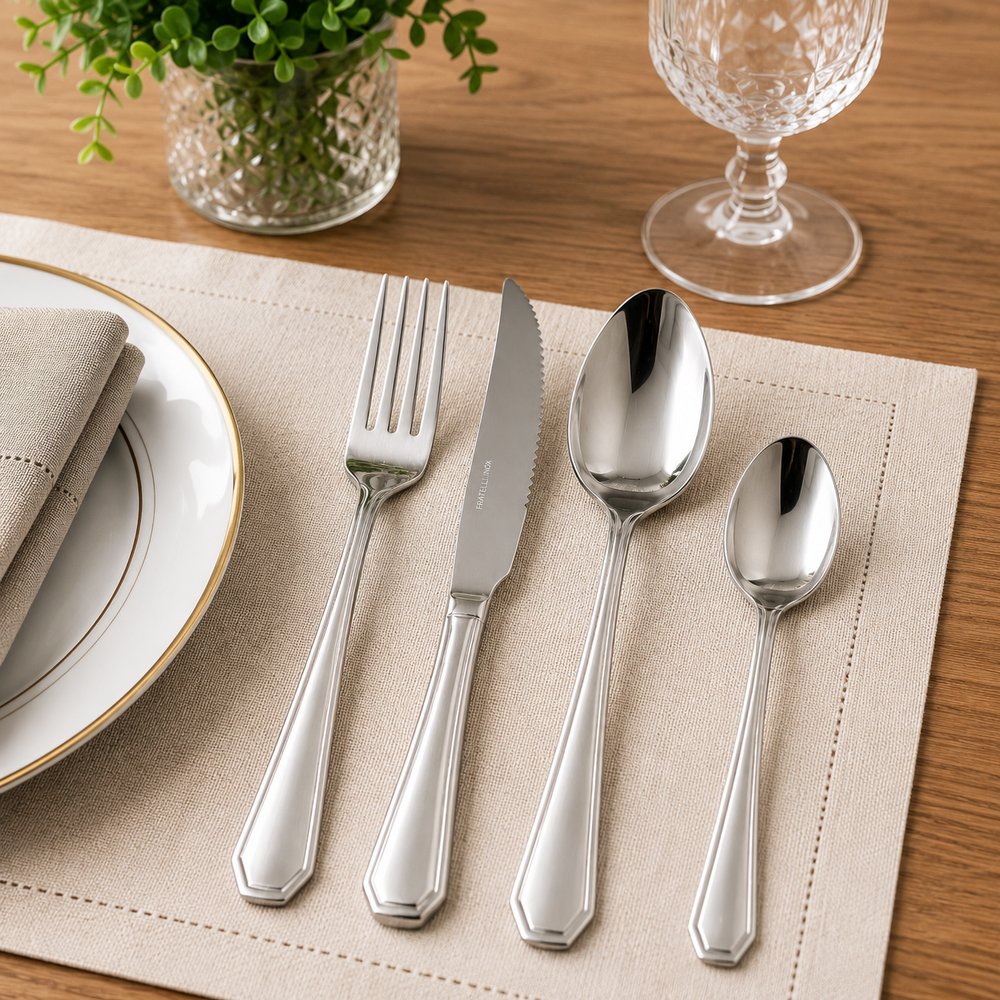 Conjunto de Talheres com 24 Peças em Inox