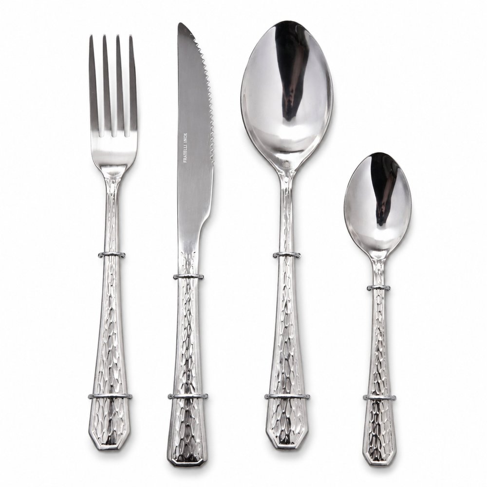 Conjunto de Talheres com 24 Peças em Inox