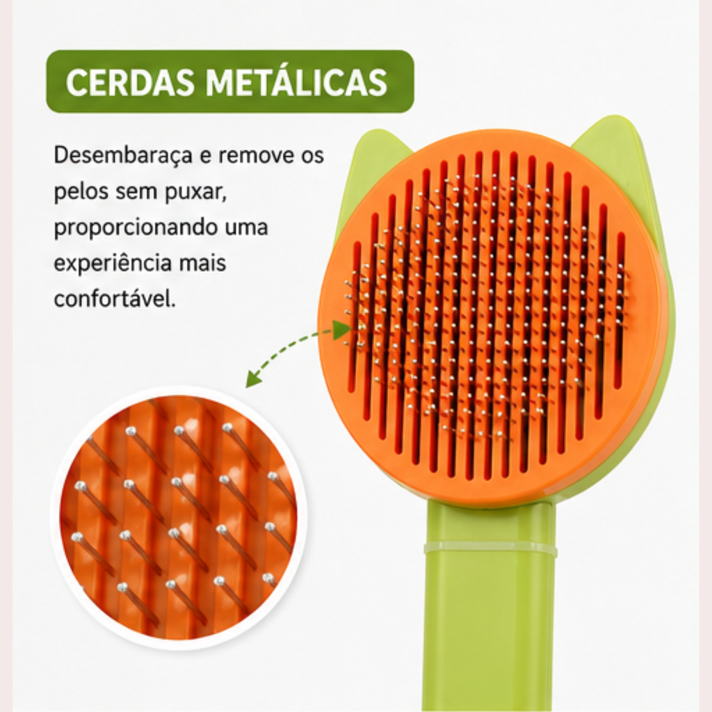 Escova Gato Tira Pelos Pet Cães Gatos Removedora De Pelos