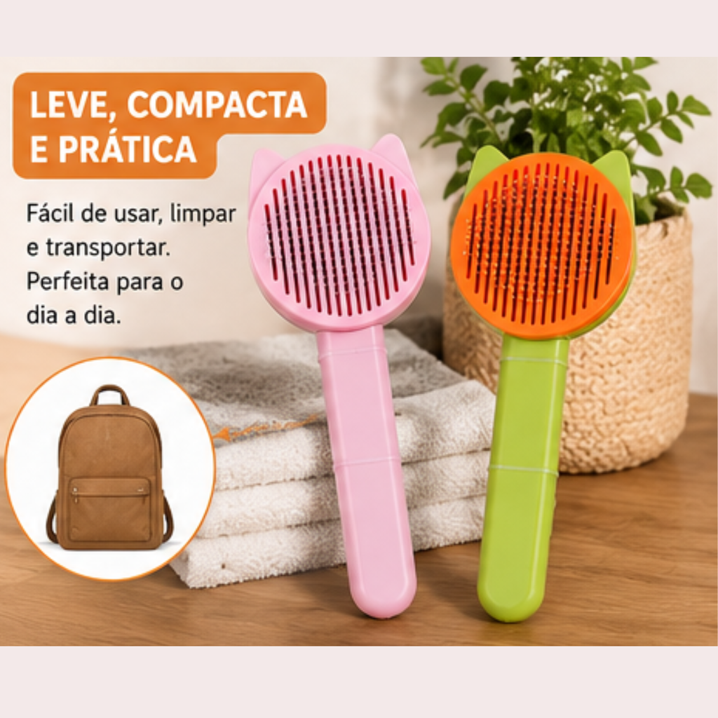 Escova Gato Tira Pelos Pet Cães Gatos Removedora De Pelos