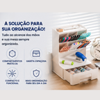 Organizador Multiuso Mesa Com Gaveta Porta Canetas Branco