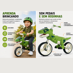Bicicleta Equilíbrio Infantil Dinossauro T Rex Aro 12 Verde