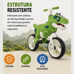 Bicicleta Equilíbrio Infantil Dinossauro T Rex Aro 12 Verde
