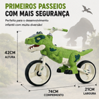 Bicicleta Equilíbrio Infantil Dinossauro T Rex Aro 12 Verde