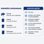 Kit Capacete Infantil Proteção 7 Peças Bike Skate -  Azul